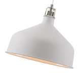 BEL8107 Belel Medium Pendant 1 Light in a Sand White/Satin Nickel/White Finish