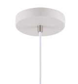 BEL8107 Belel Medium Pendant 1 Light in a Sand White/Satin Nickel/White Finish