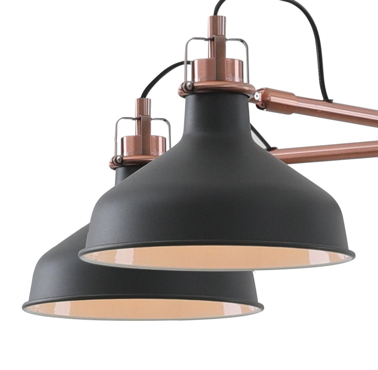 BEL8177 Belel Telescopic Pendant 5 Light in a Graphite/Copper/White Finish