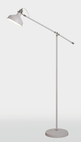 BEL9007 Belel 154cm Adjustable Floor Lamp 1 Light in a Sand White/Satin Nickel/White Finish