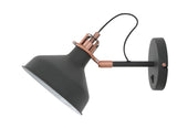 BEL9177 Belel Adjustable Wall Lamp 1 Light in a Graphite/Copper/White Finish