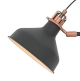 BEL9177 Belel Adjustable Wall Lamp 1 Light in a Graphite/Copper/White Finish