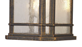 BIB0857 Bibha Large Wall Lamp 1 Light IP54 Indoor/Outdoor Use in a Brushed Black Gold/Seeded Clear Finish