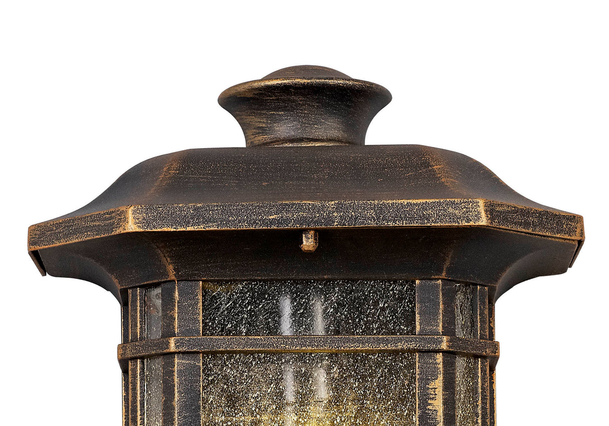 BIB1857 Bibha Half Wall Lamp 1 Light IP54 Indoor/Outdoor Use in a Brushed Black Gold/Seeded Clear Finish