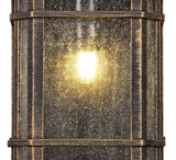 BIB1857 Bibha Half Wall Lamp 1 Light IP54 Indoor/Outdoor Use in a Brushed Black Gold/Seeded Clear Finish