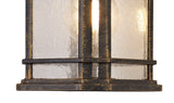 BIB9757 Bibha Small Wall Lamp 1 Light IP54 Indoor/Outdoor Use in a Brushed Black Gold/Seeded Clear Finish