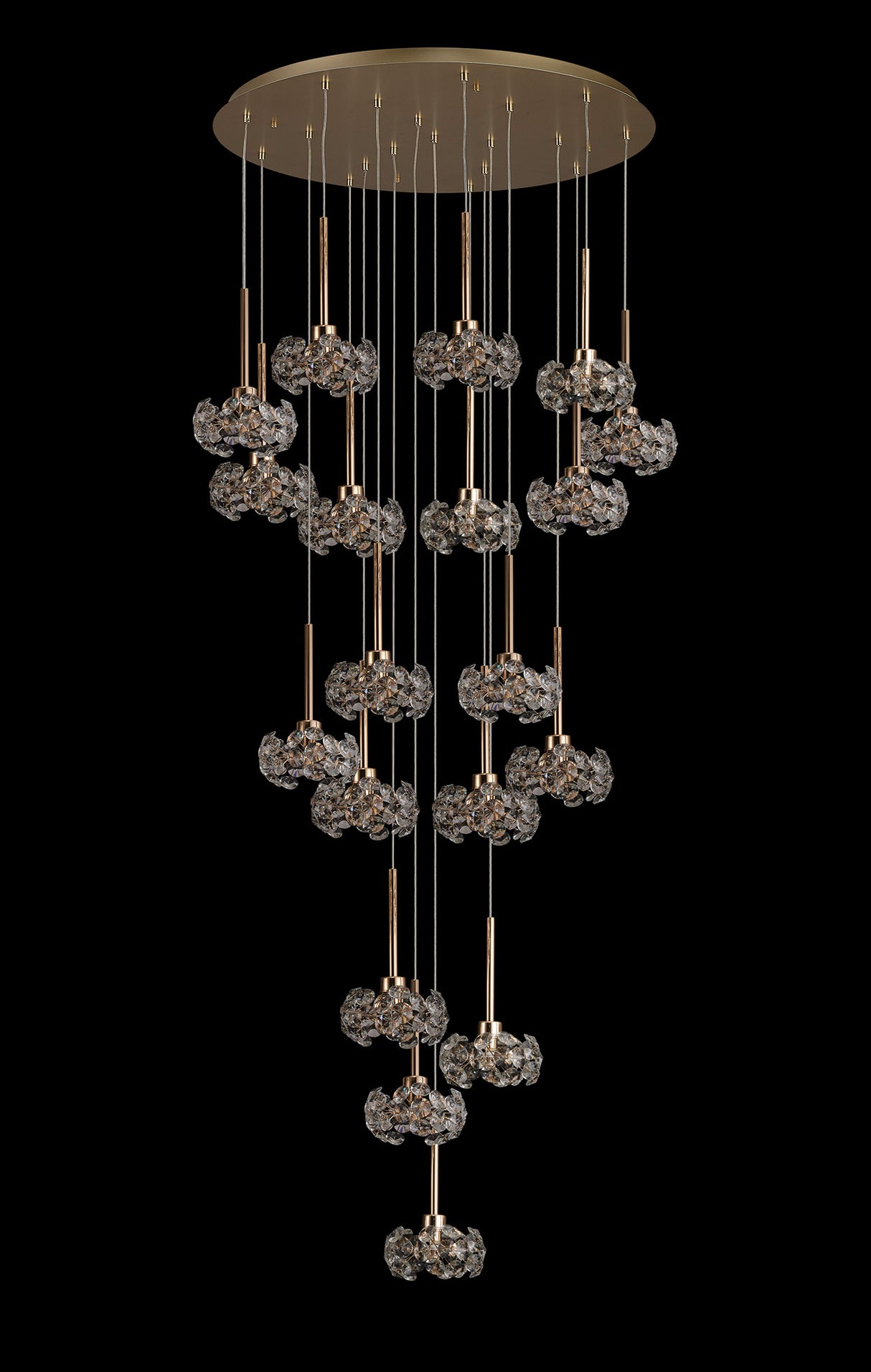 BOS0651 Bosona 19 Light Ceiling Pendant French Gold