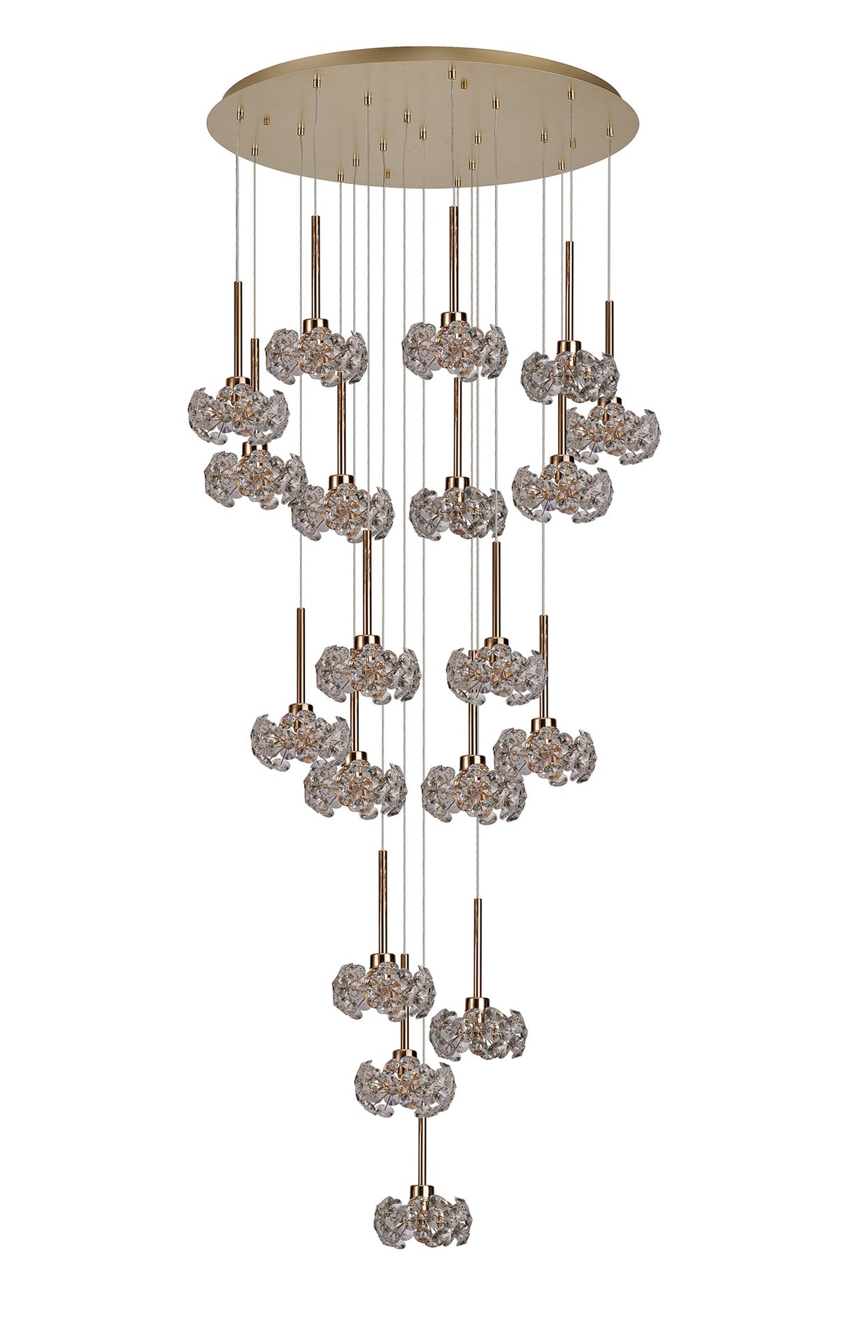 BOS0651 Bosona 19 Light Ceiling Pendant French Gold