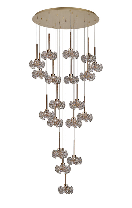 BOS0651 Bosona 19 Light Ceiling Pendant French Gold