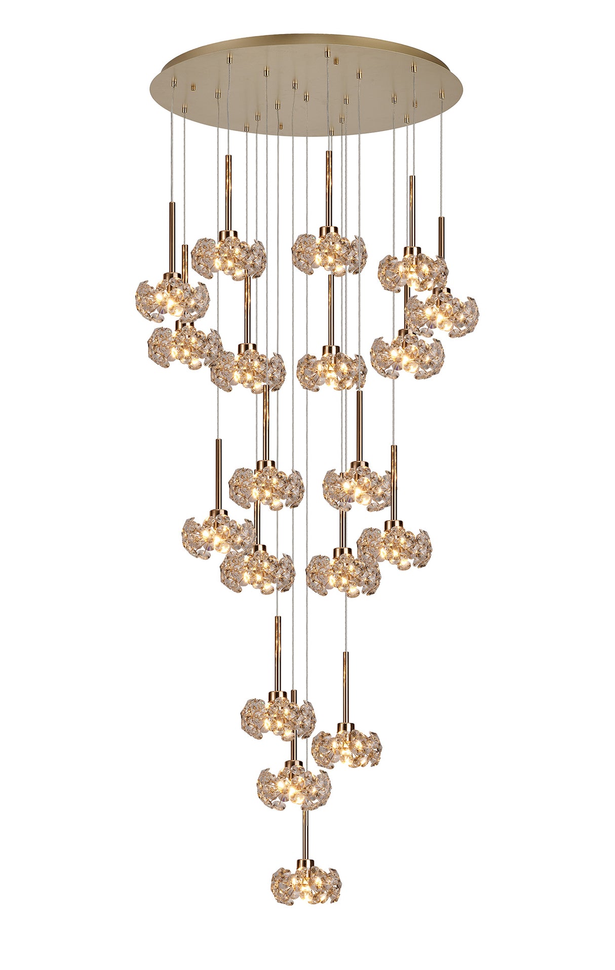 BOS0651 Bosona 19 Light Ceiling Pendant French Gold