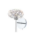 BOS1050 Bosona 1 Light Switched Wall Light in a Polished Chrome and Clear Crystal