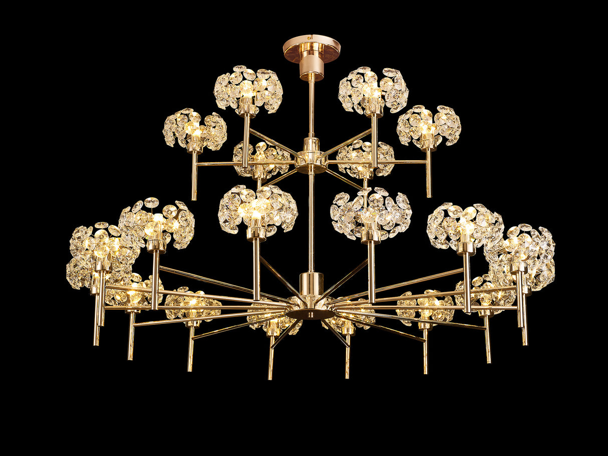 BOS1090 Bosona 20 Light 2 Tier Chandelier French Gold