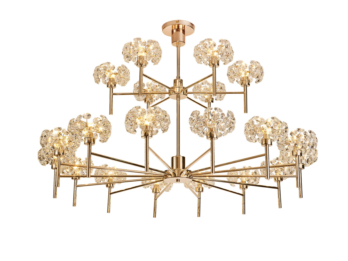 BOS1090 Bosona 20 Light 2 Tier Chandelier French Gold