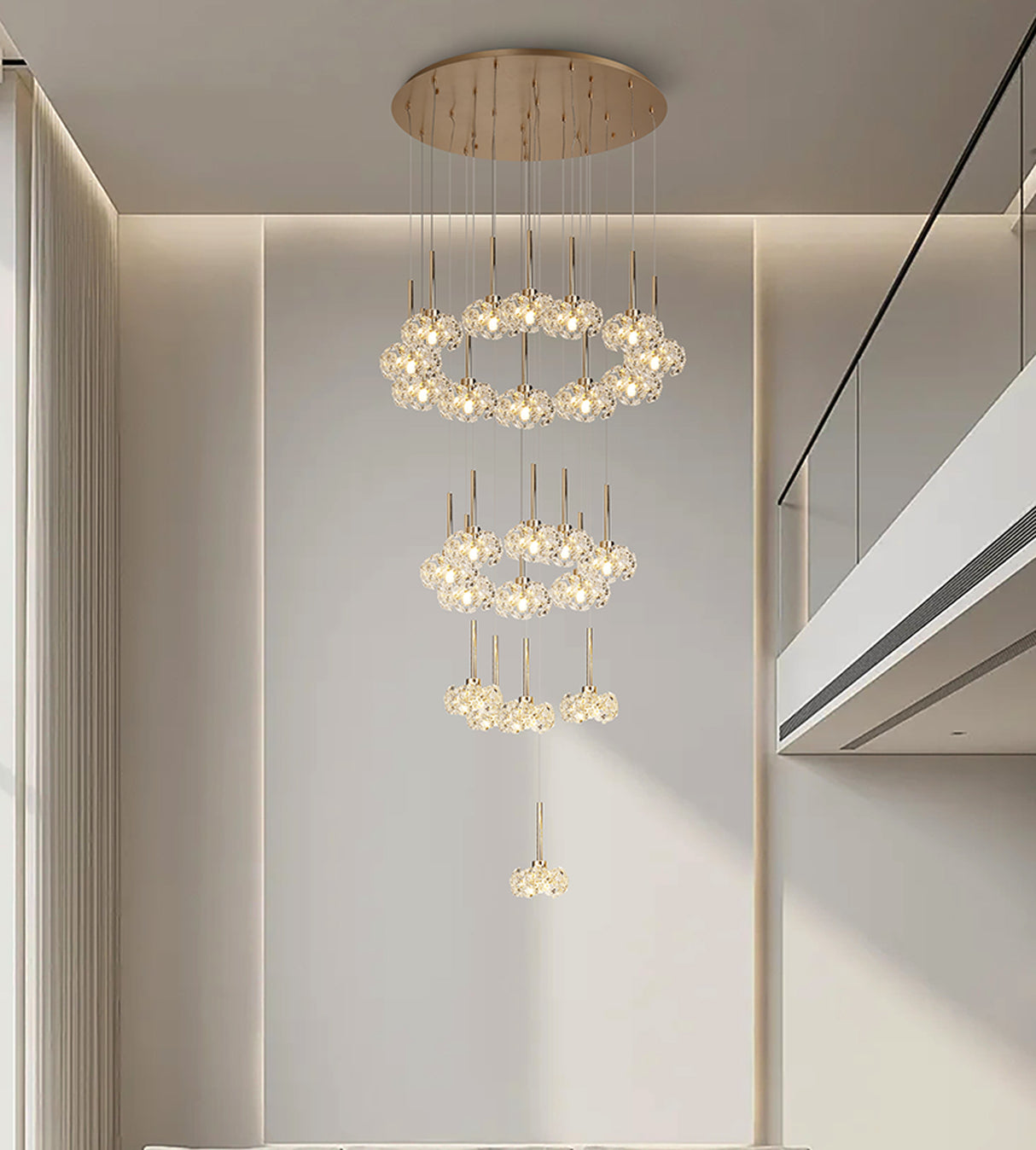 BOS1631 Bosona 24 Light Ceiling Pendant French Gold