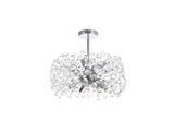 BOS2028 Bosona Pendant 8 Light Semi Flush Crystal Ceiling Light Polished Chrome