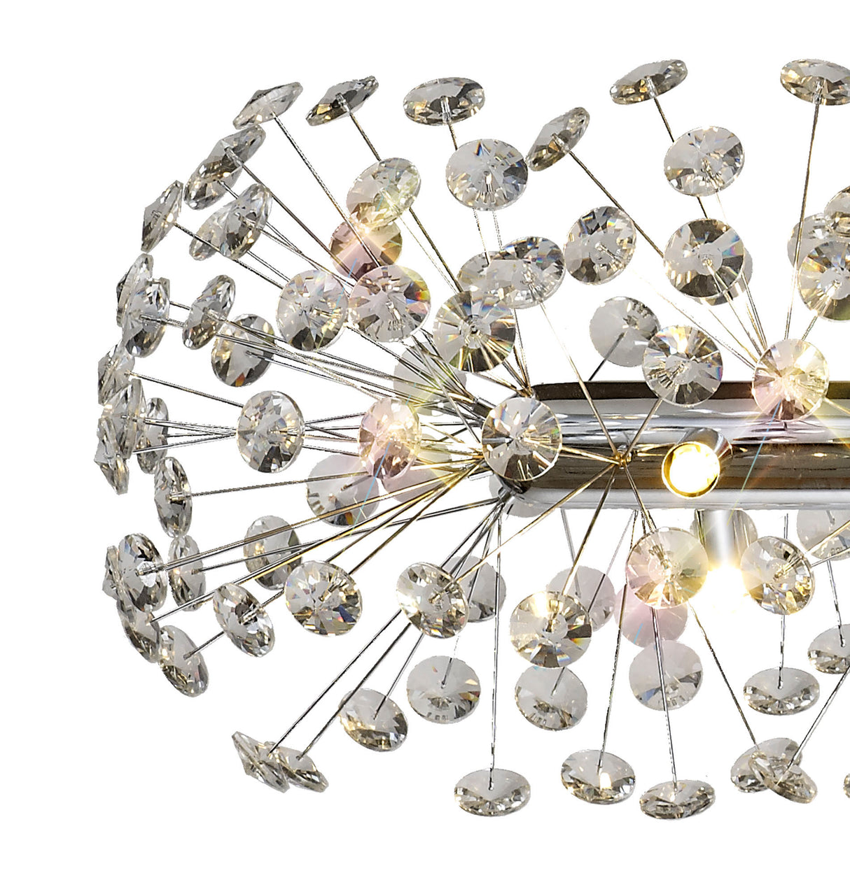 BOS2928 Bosona Pendant 10 Light In a Polished Chrome Finish and Clear Crystal