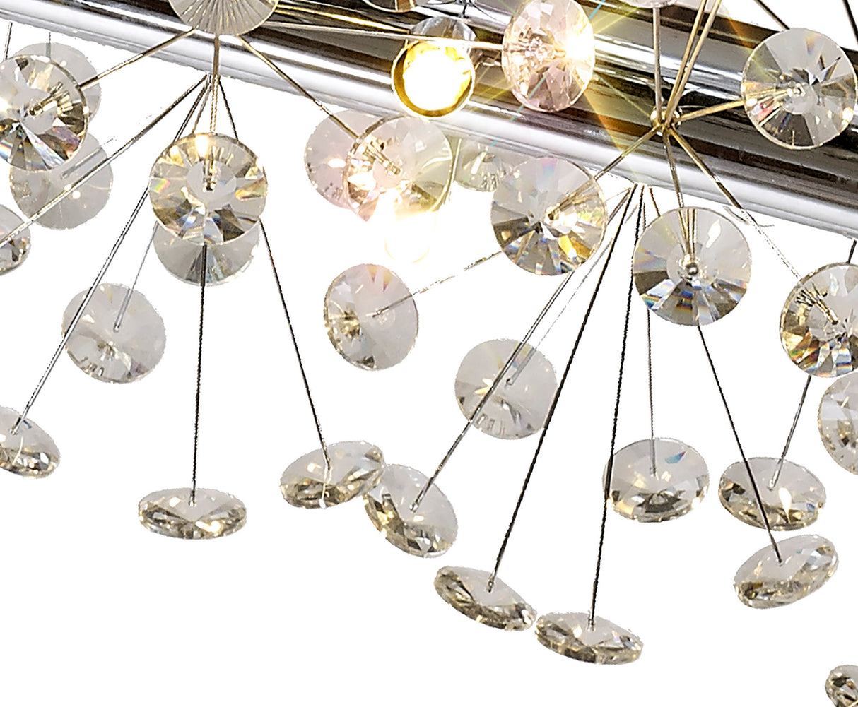 BOS2928 Bosona Pendant 10 Light In a Polished Chrome Finish and Clear Crystal