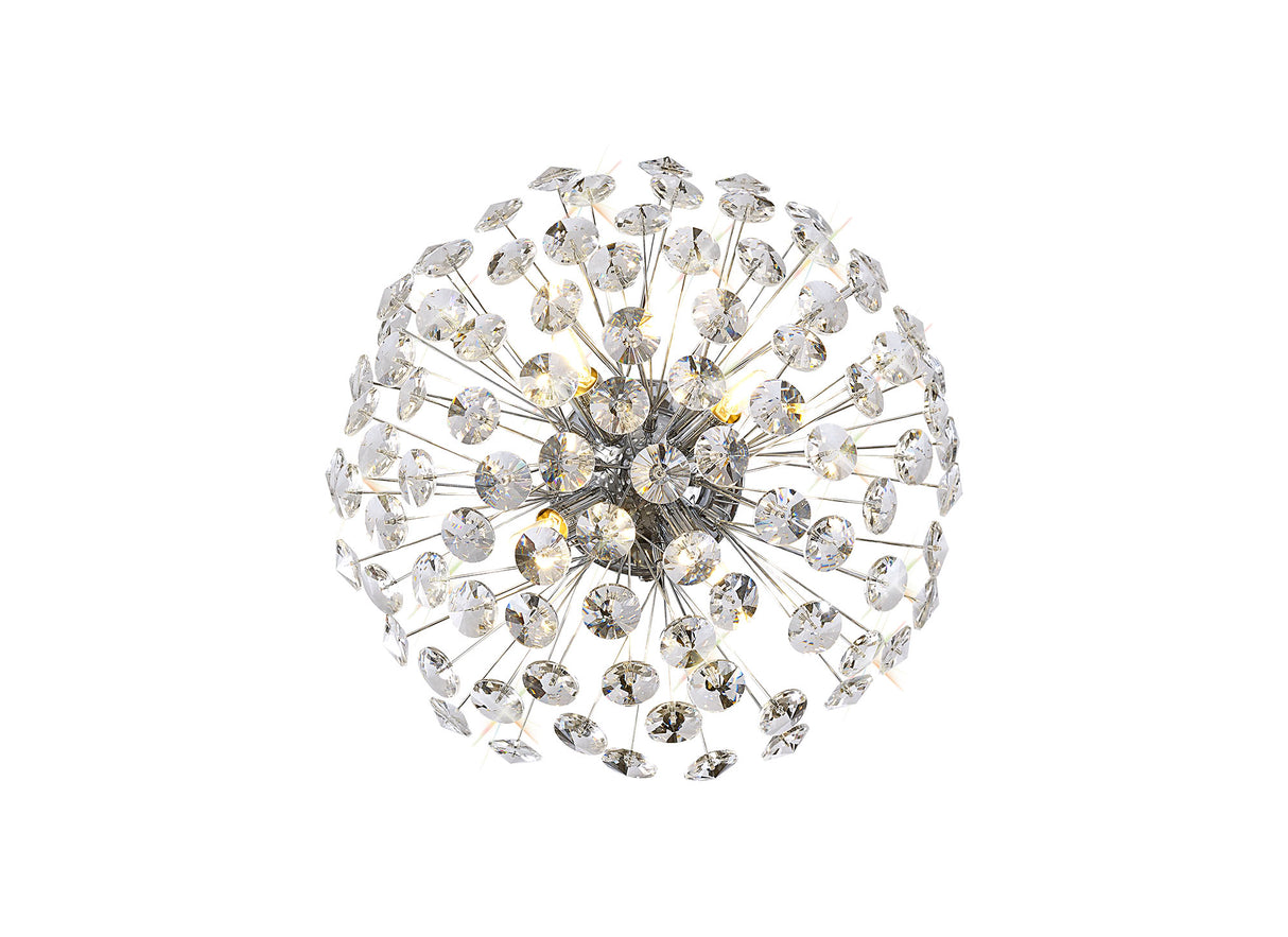 BOS2968 Bosona 4 Light Wall/Ceiling Light in a Polished Chrome Finish and Clear Crystal