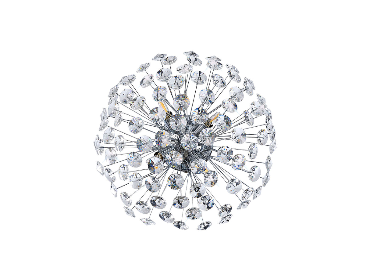 BOS2968 Bosona 4 Light Wall/Ceiling Light in a Polished Chrome Finish and Clear Crystal