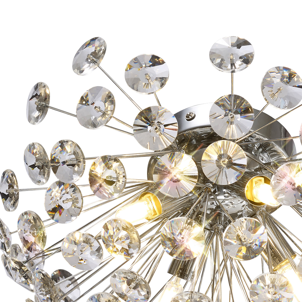 BOS2968 Bosona 4 Light Wall/Ceiling Light in a Polished Chrome Finish and Clear Crystal