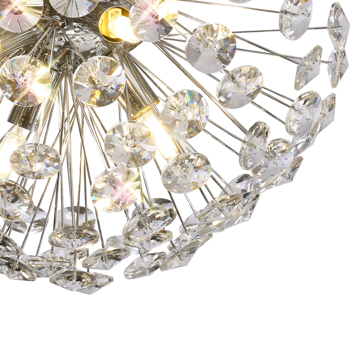 BOS2968 Bosona 4 Light Wall/Ceiling Light in a Polished Chrome Finish and Clear Crystal