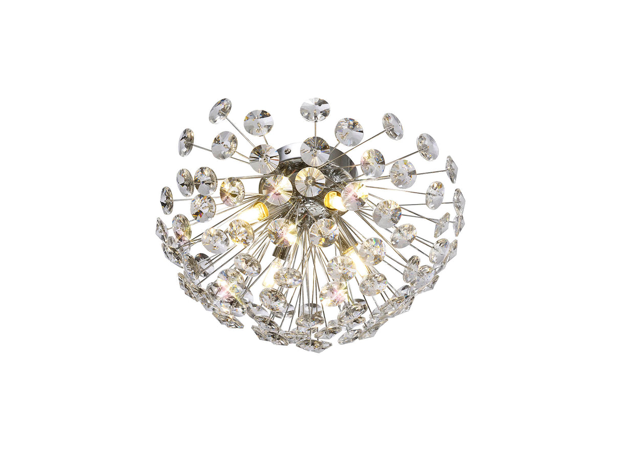 BOS2968 Bosona 4 Light Wall/Ceiling Light in a Polished Chrome Finish and Clear Crystal