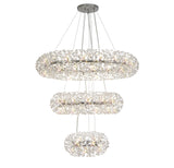 BOS3028 Bosona 74 Light 3 Tier Crystal Ceiling Pendant Polished Chrome