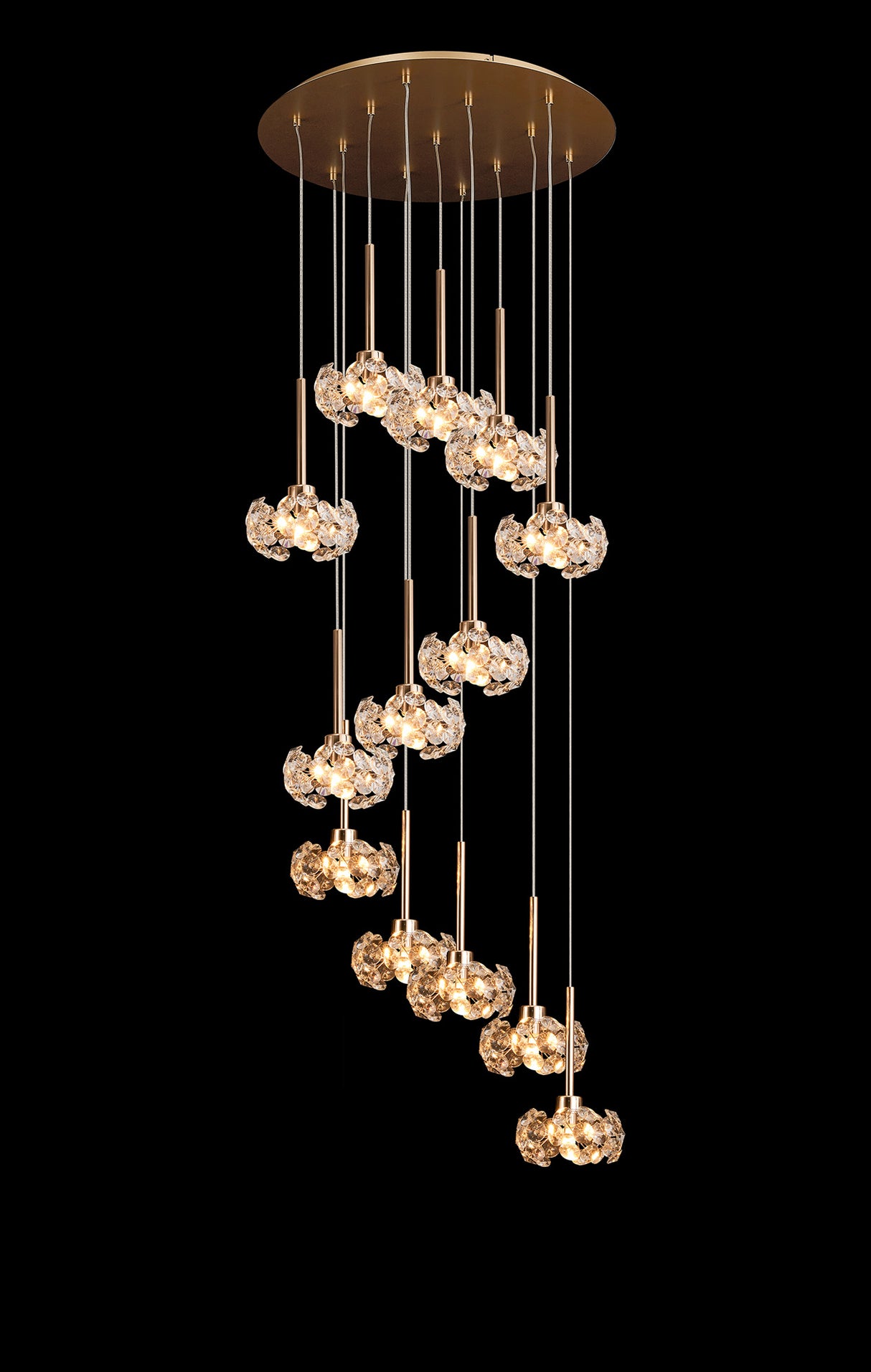 BOS3980 Bosona 13 Light Ceiling Pendant French Gold