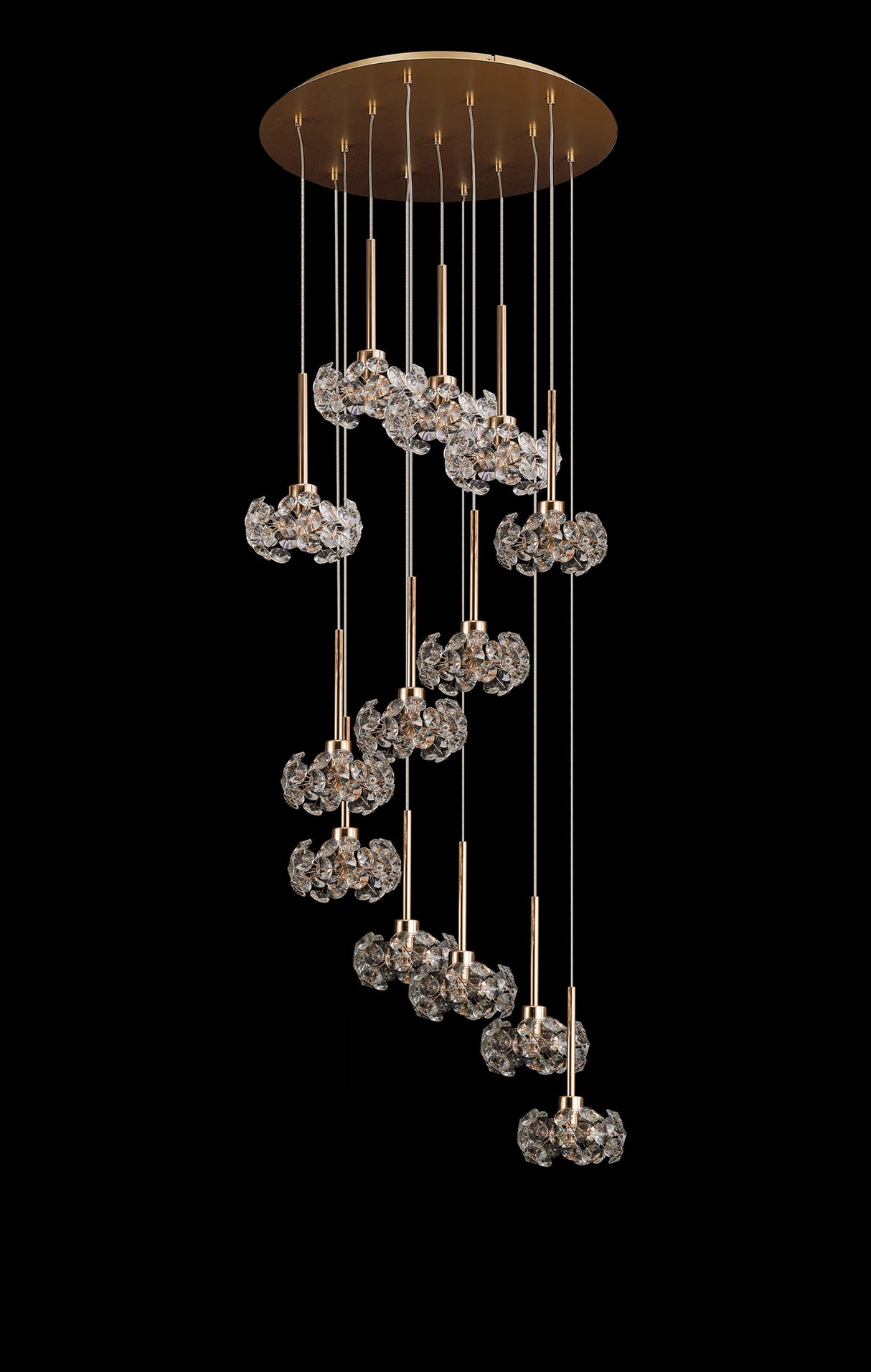 BOS3980 Bosona 13 Light Ceiling Pendant French Gold