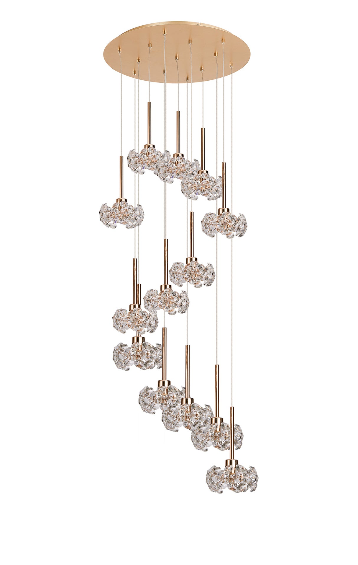 BOS3980 Bosona 13 Light Ceiling Pendant French Gold