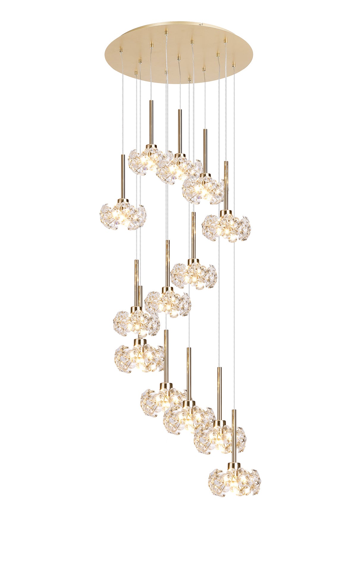 BOS3980 Bosona 13 Light Ceiling Pendant French Gold