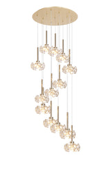 BOS3980 Bosona 13 Light Ceiling Pendant French Gold