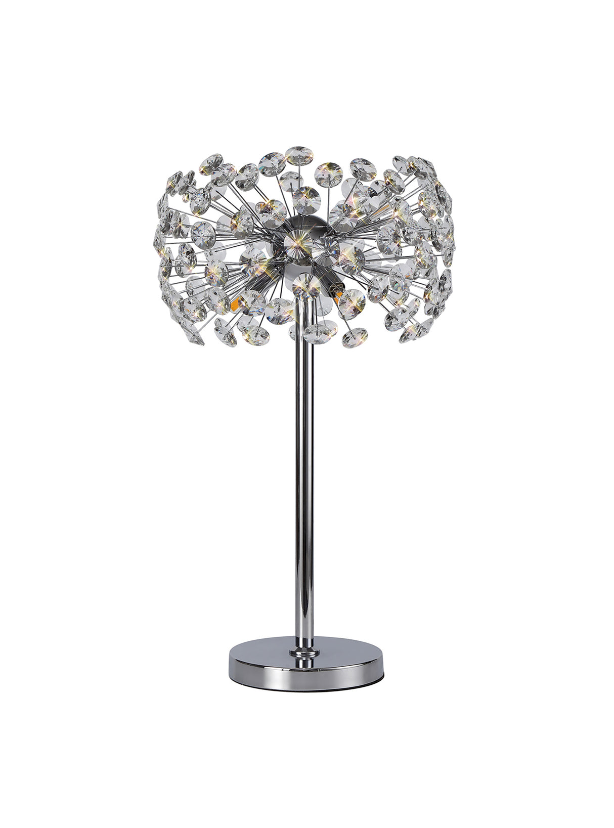 BOS4028 Bosona Table Lamp 6 Light in a Polished Chrome Finish and Clear Crystal