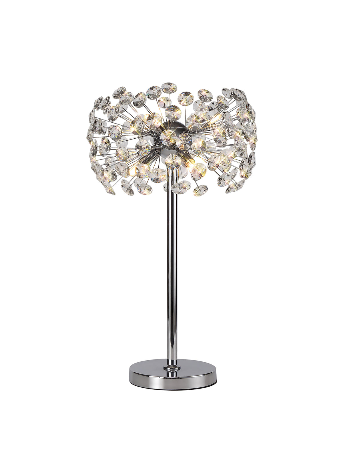 BOS4028 Bosona Table Lamp 6 Light in a Polished Chrome Finish and Clear Crystal