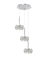 BOS4940 Bosona Pendant 3 Light In a Polished Chrome Finish and Clear Crystal