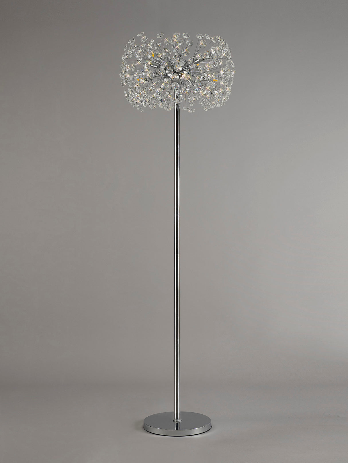 BOS5028 Bosona Floor Lamp 8 Light in a Polished Chrome Finish and Clear Crystal