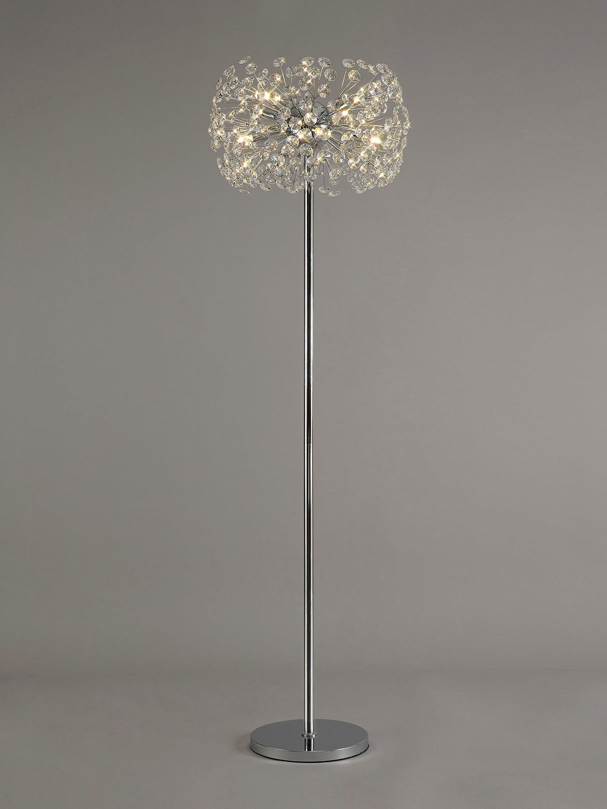 BOS5028 Bosona Floor Lamp 8 Light in a Polished Chrome Finish and Clear Crystal