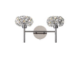 BOS5050 Bosona 2 Light Switched Wall Light in a Polished Chrome Finish and Clear Crystal