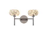 BOS5050 Bosona 2 Light Switched Wall Light in a Polished Chrome Finish and Clear Crystal