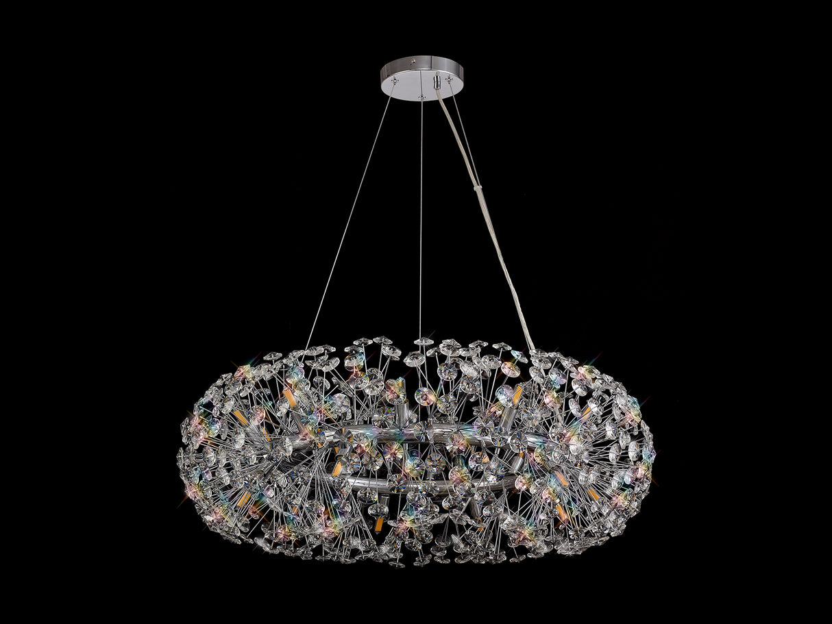 BOS5937 Bosona Pendant 20 Light in a Polished Chrome Finish and Clear Crystal