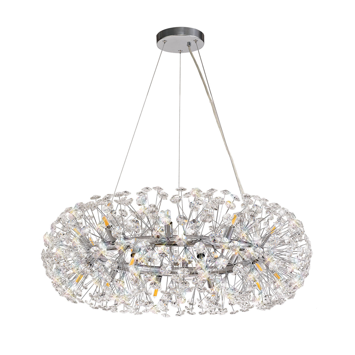 BOS5937 Bosona Pendant 20 Light in a Polished Chrome Finish and Clear Crystal