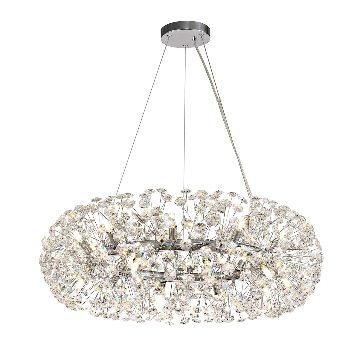 BOS5937 Bosona Pendant 20 Light in a Polished Chrome Finish and Clear Crystal