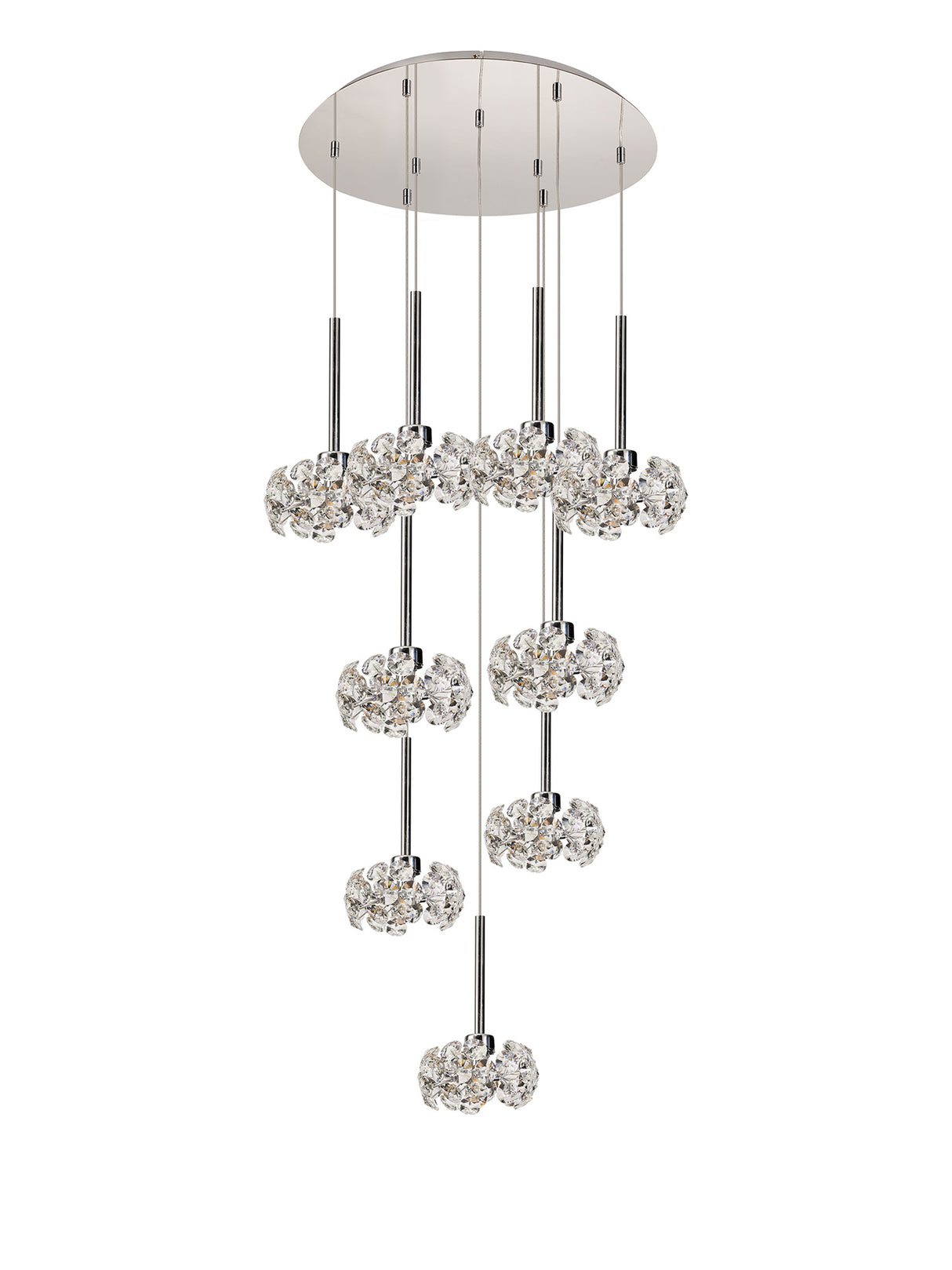 BOS6451 Bosona 9 Light Ceiling Pendant Polished Chrome