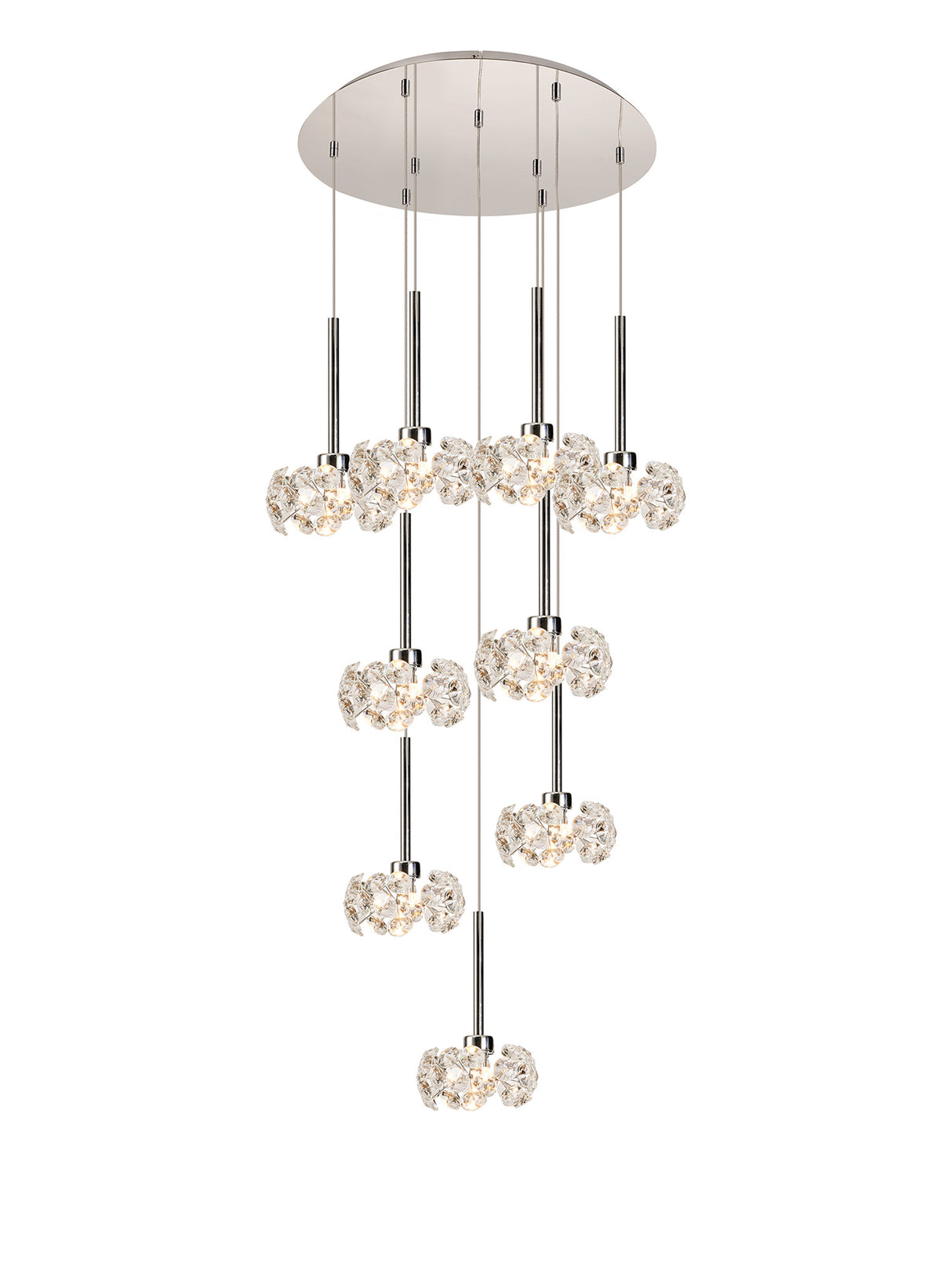 BOS6451 Bosona 9 Light Ceiling Pendant Polished Chrome