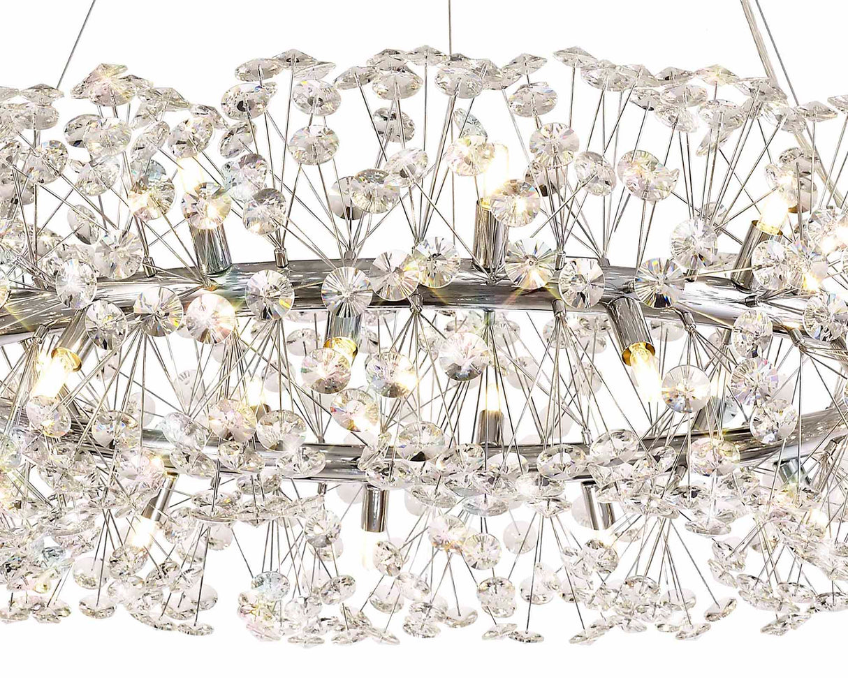 BOS6937 Bosona Pendant 26 Light in a Polished Chrome Finish and Clear Crystal