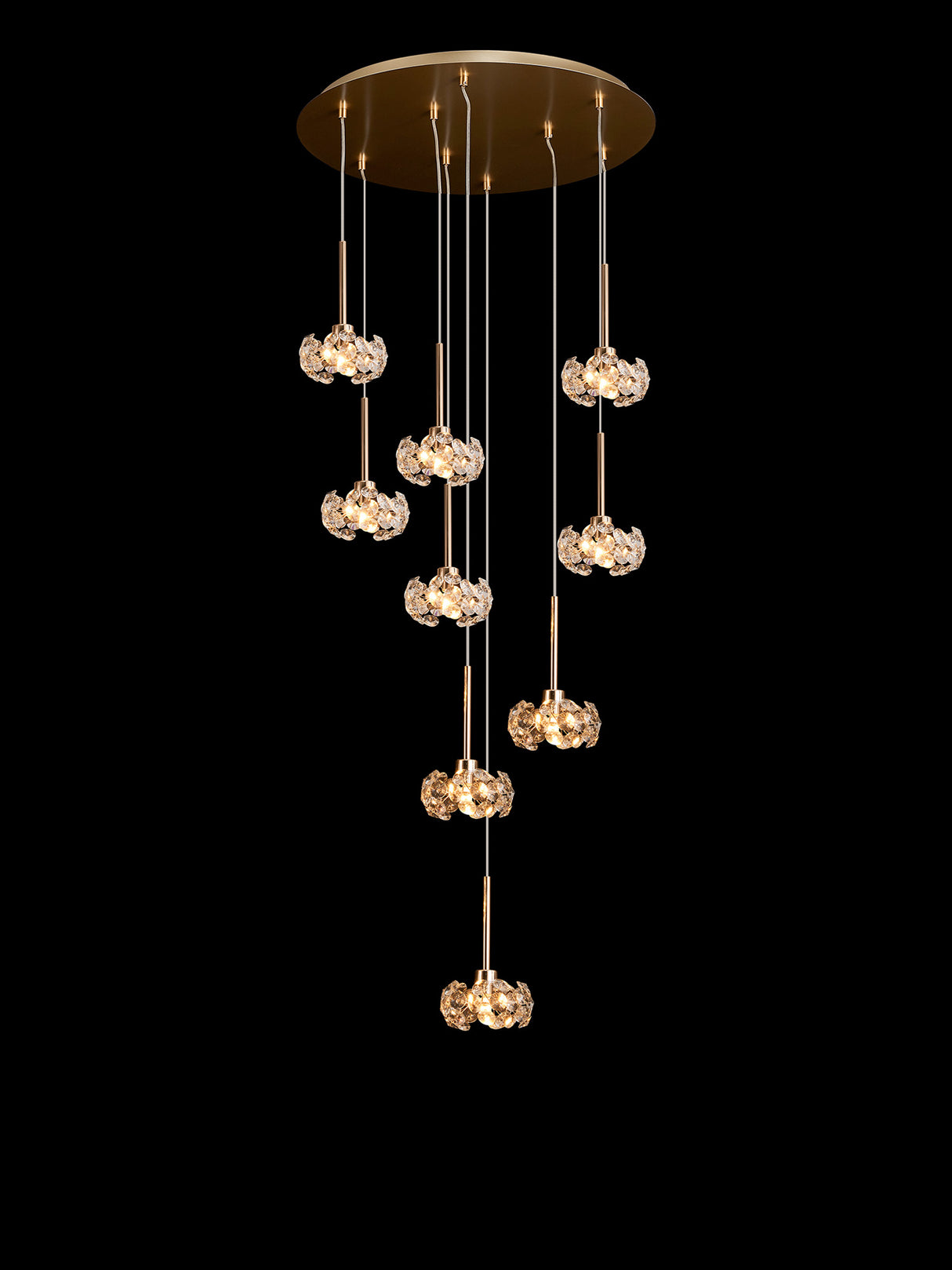 BOS7451 Bosona 9 Light Ceiling Pendant French Gold