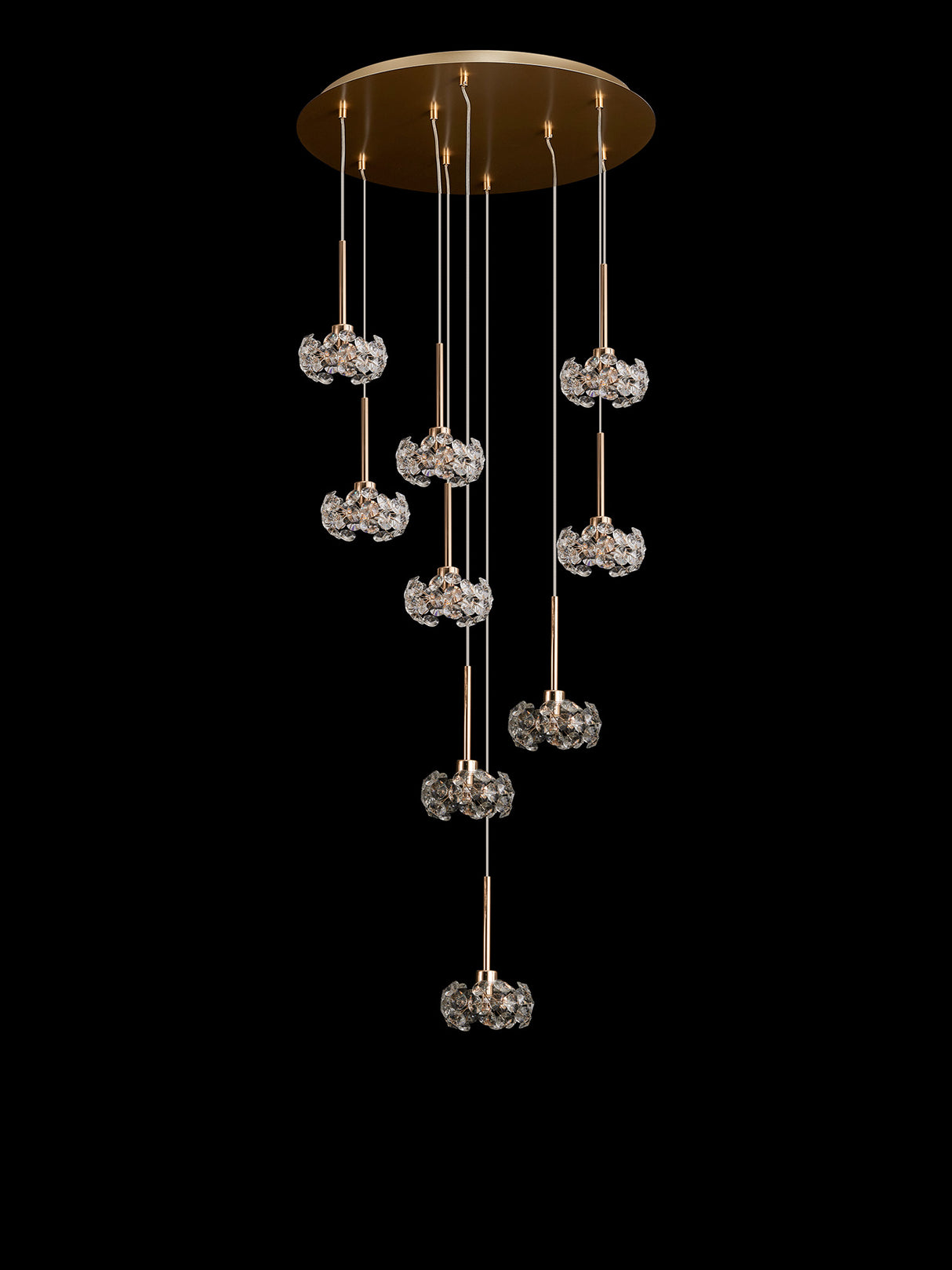 BOS7451 Bosona 9 Light Ceiling Pendant French Gold