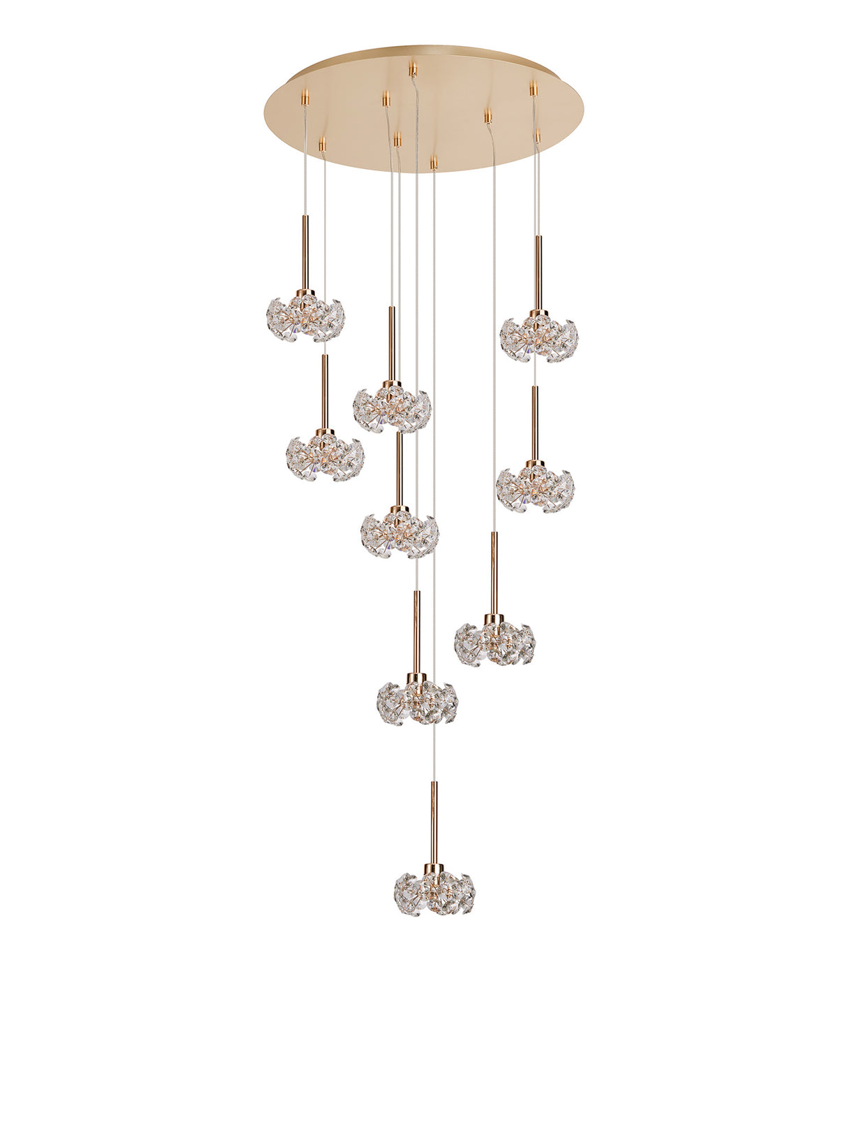 BOS7451 Bosona 9 Light Ceiling Pendant French Gold