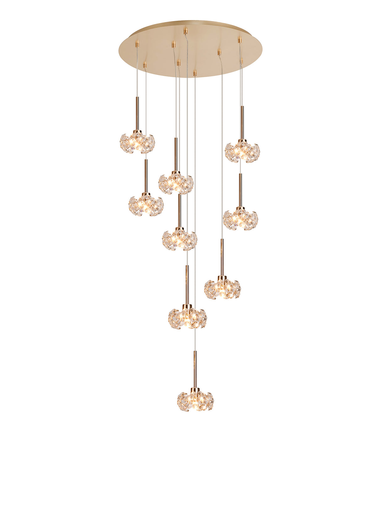 BOS7451 Bosona 9 Light Ceiling Pendant French Gold