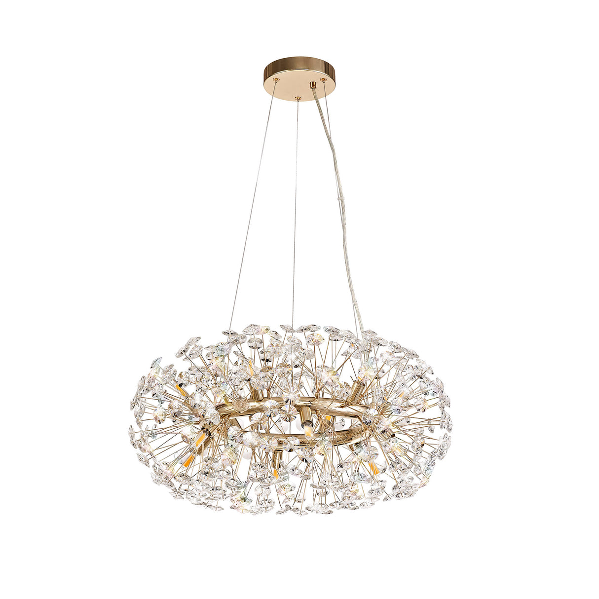 BOS7937 Bosona Pendant 12 Light in a French Gold Finish and Clear Crystal